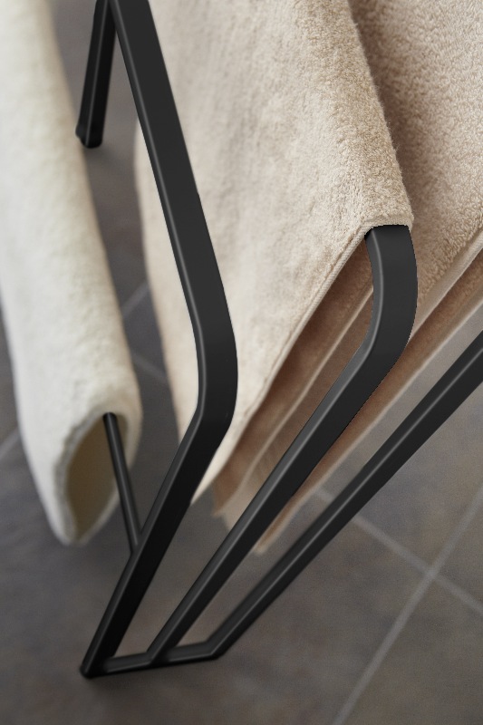 Steel Stylish Modern Bath Towel Hanger with 3 Bars Japanese Design